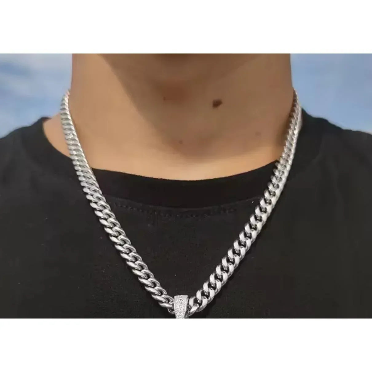 Hip Hop Square Cross Pendant Necklace | Moissanite Iced Out - CaratixJewelry